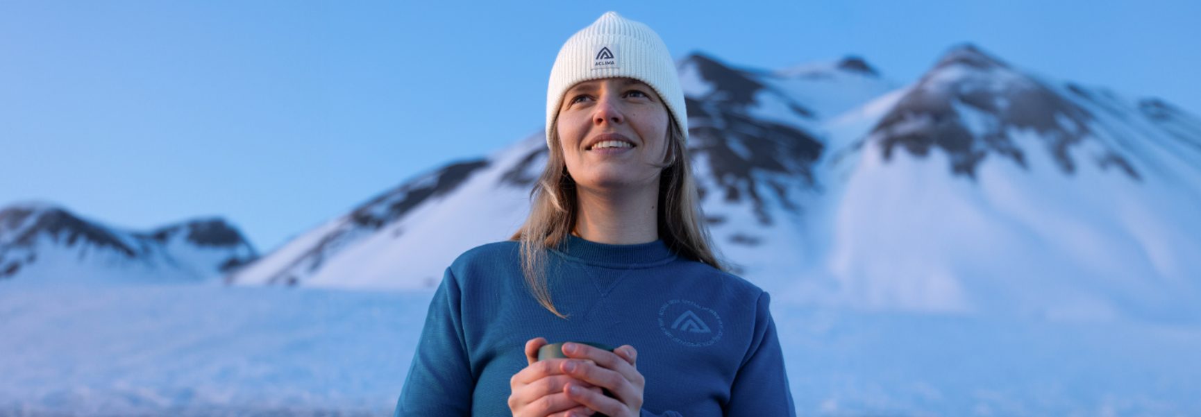 Aclima FleeceWool sweater in merino wool blue women's