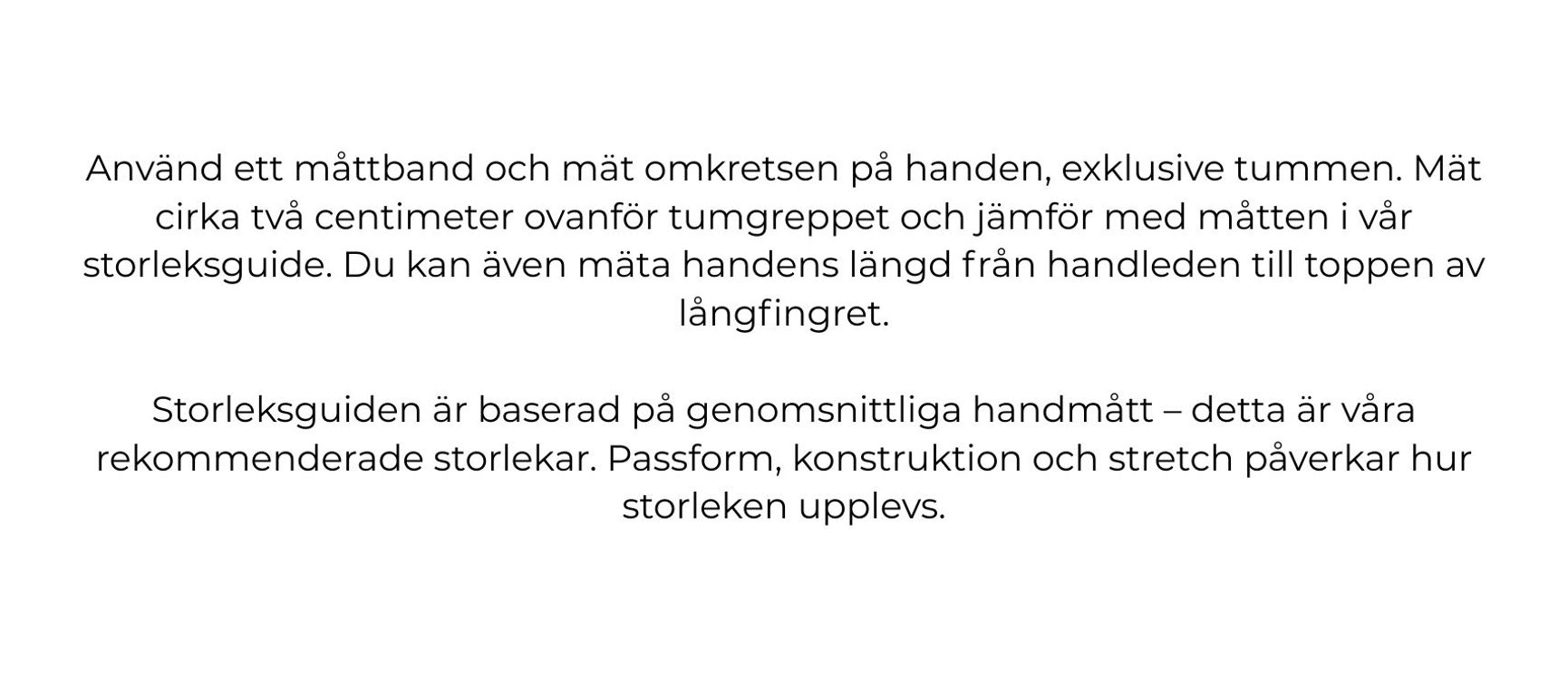 Storlekstabeller