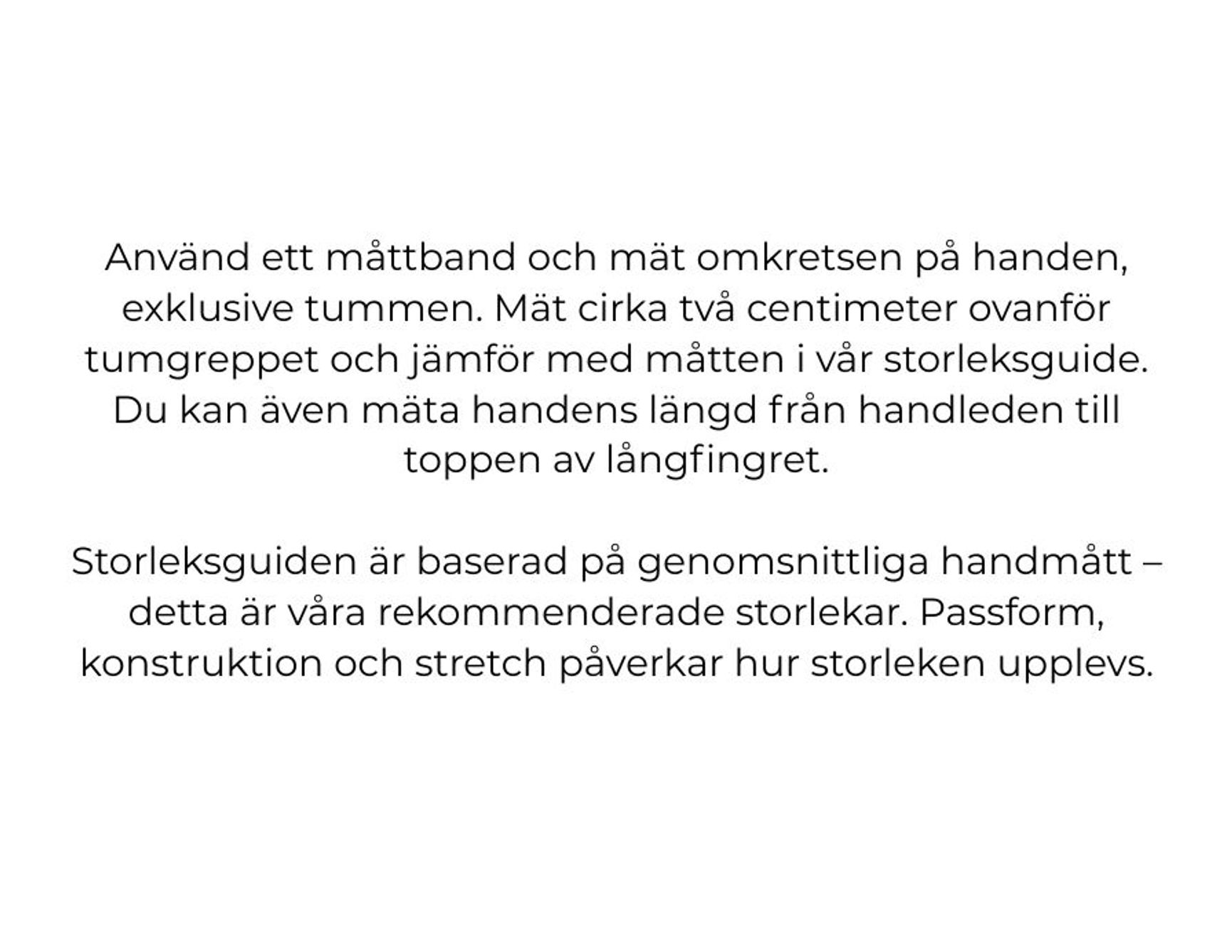 Storlekstabeller