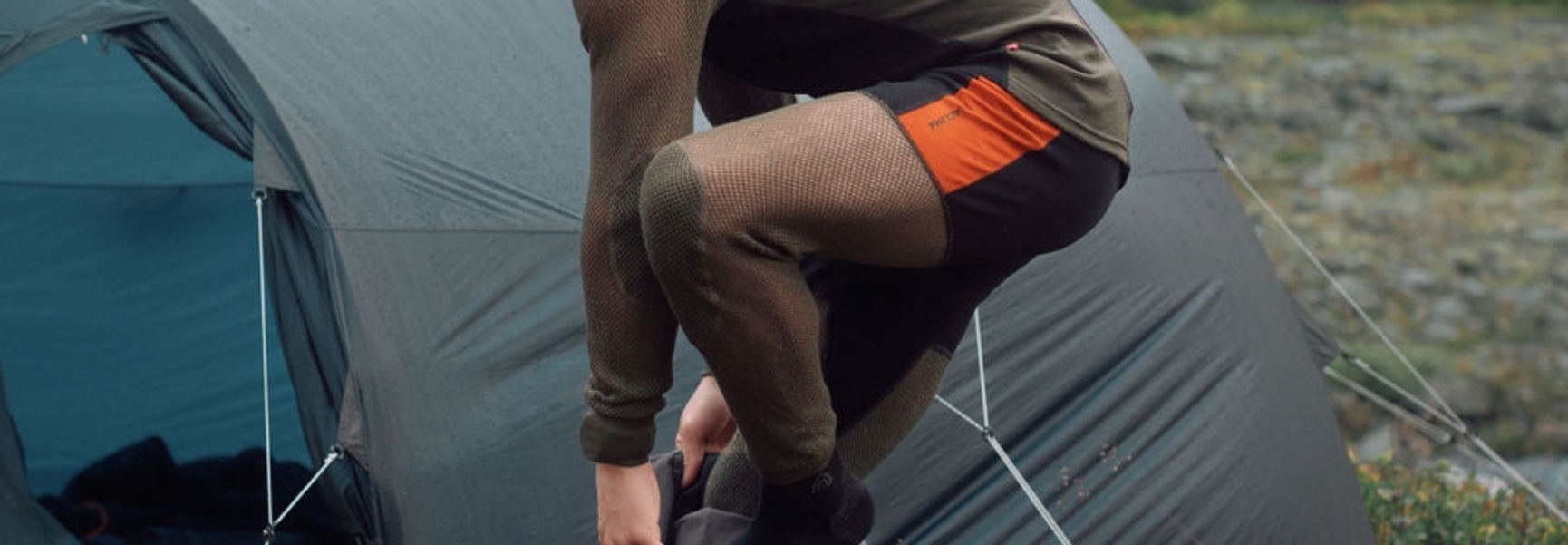 Aclima WoolNet Hybrid lange Unterwäsche in Grün-Schwarz mit langem Bein