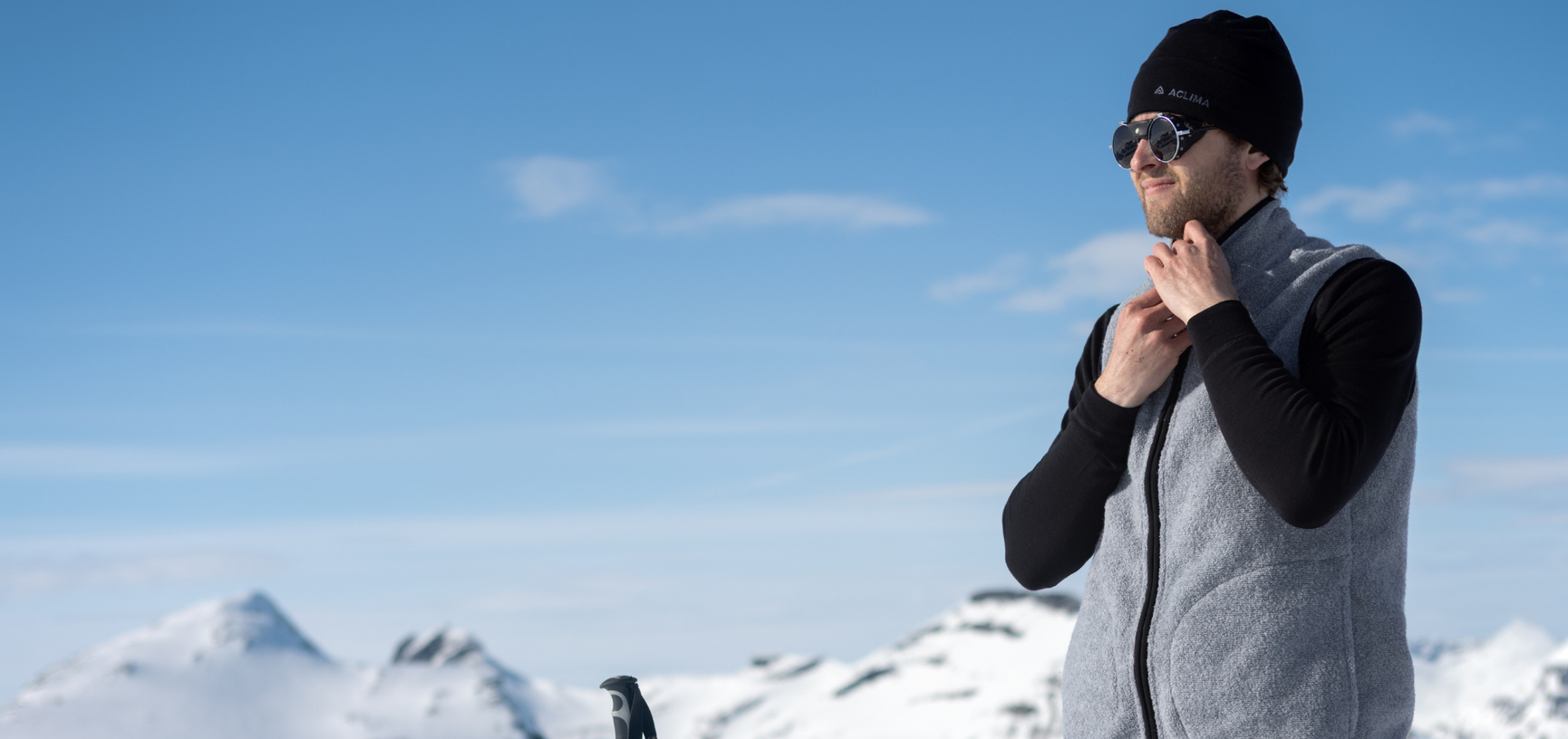 Aclima reborn recycled wool vest grey men's