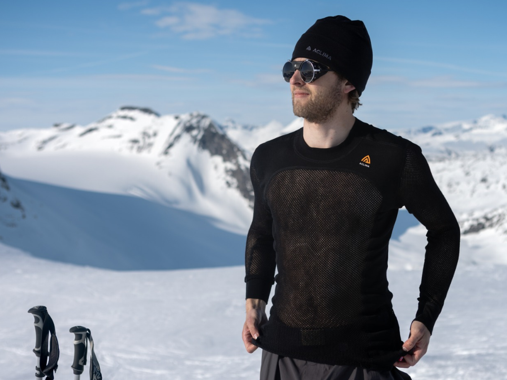Aclima WoolNet Original crewneck ullnett svart herre 
