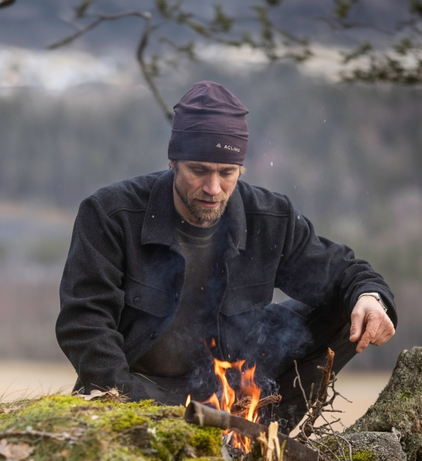 Aclima Wolljacke reborn Herren schwarz