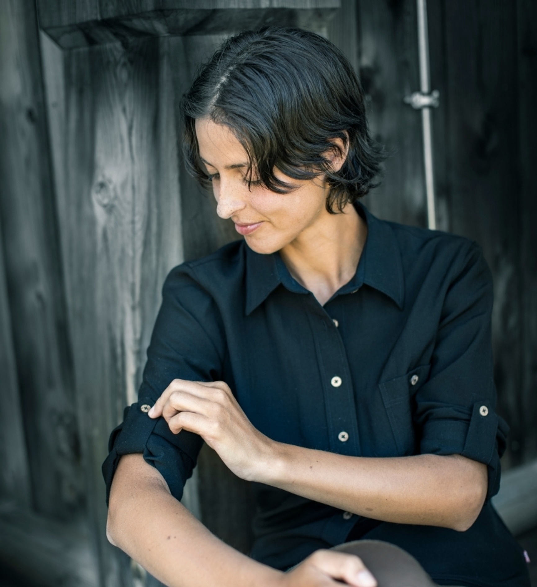 Aclima LeisureWool gewebtes Wollhemd schwarz Damen