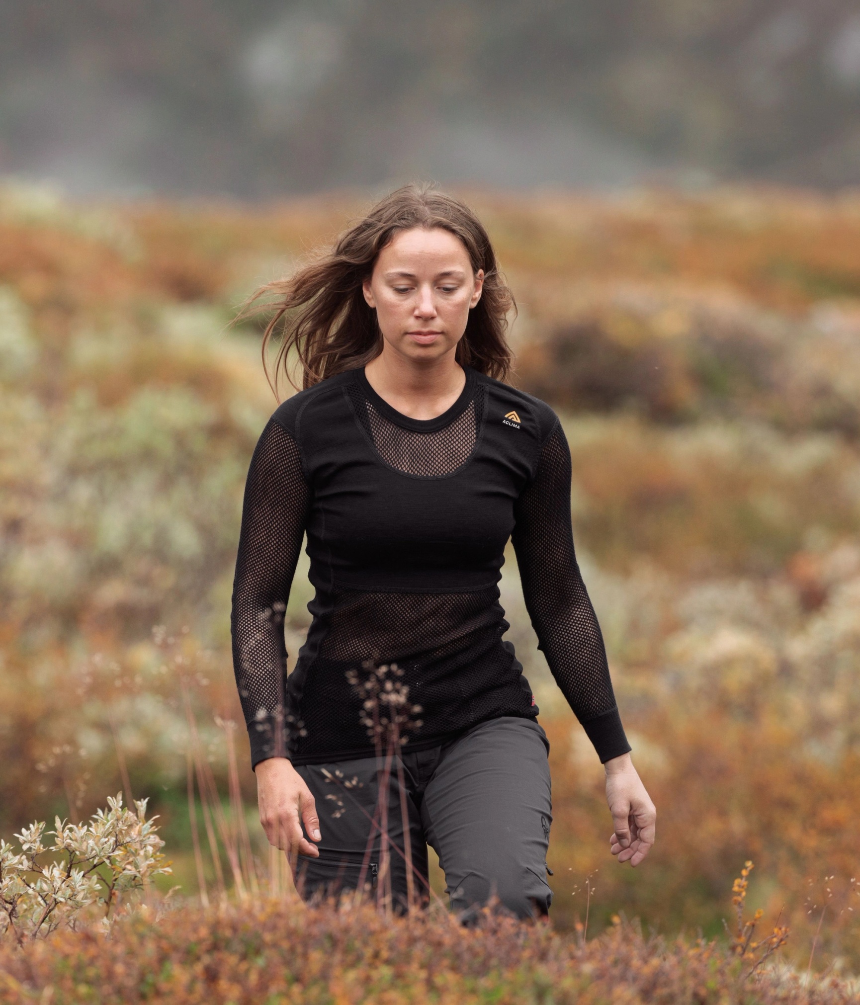 WoolNet Original Wollnetz Merinowolle Oberteil shirt für Damen in schwarz