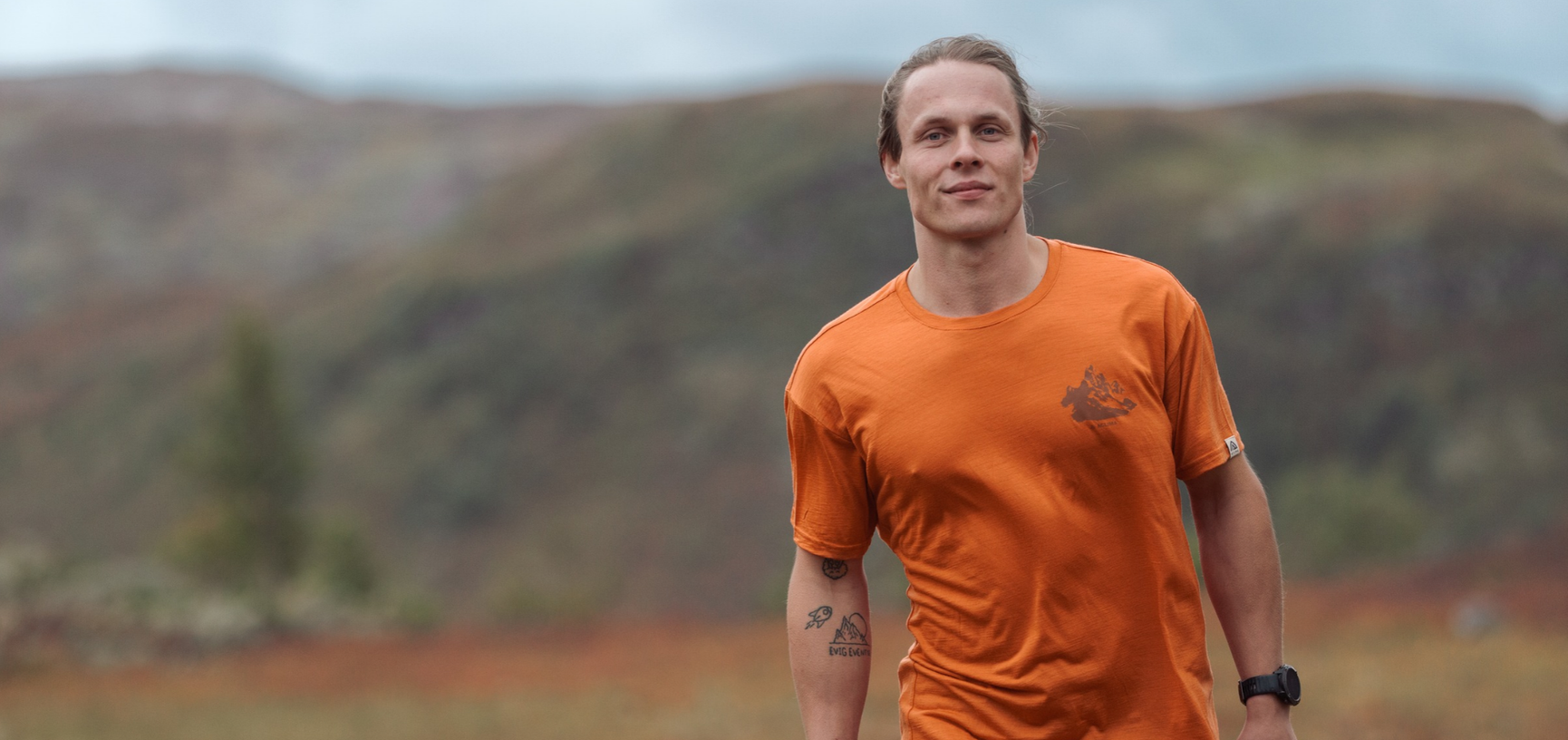 Aclima LightWool 140 Classic Tee Mountain Apricot Orange til herre
