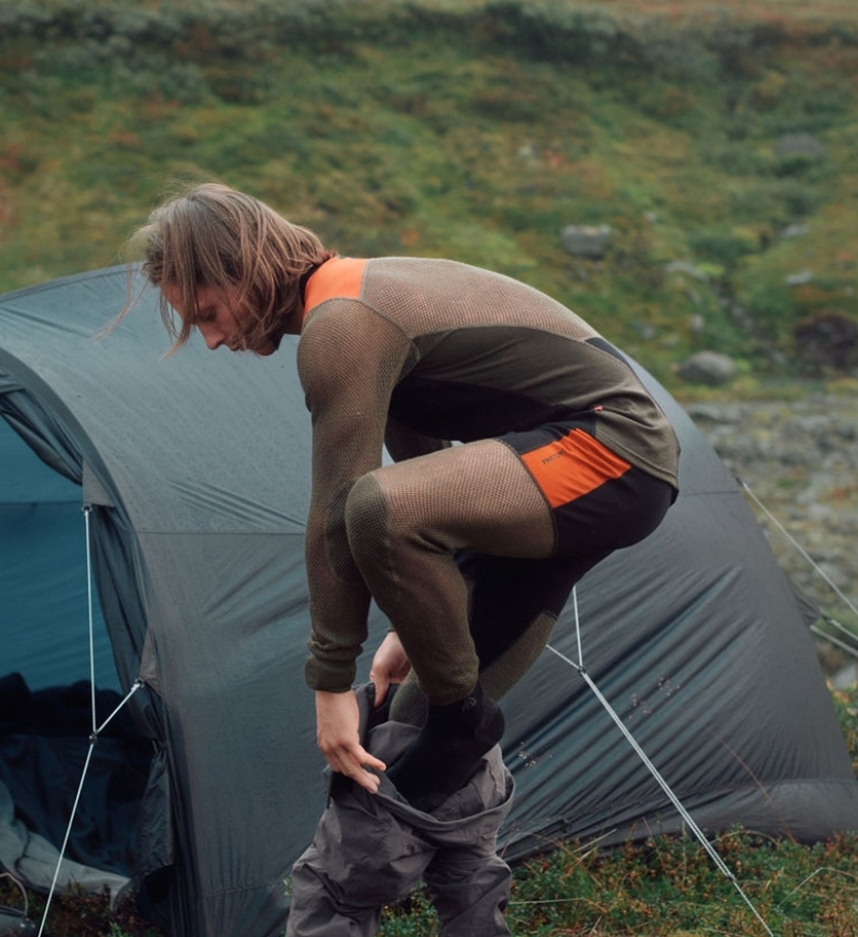 Aclima WoolNet Hybrid Herren lange Unterwäsche in Grün-Schwarz
