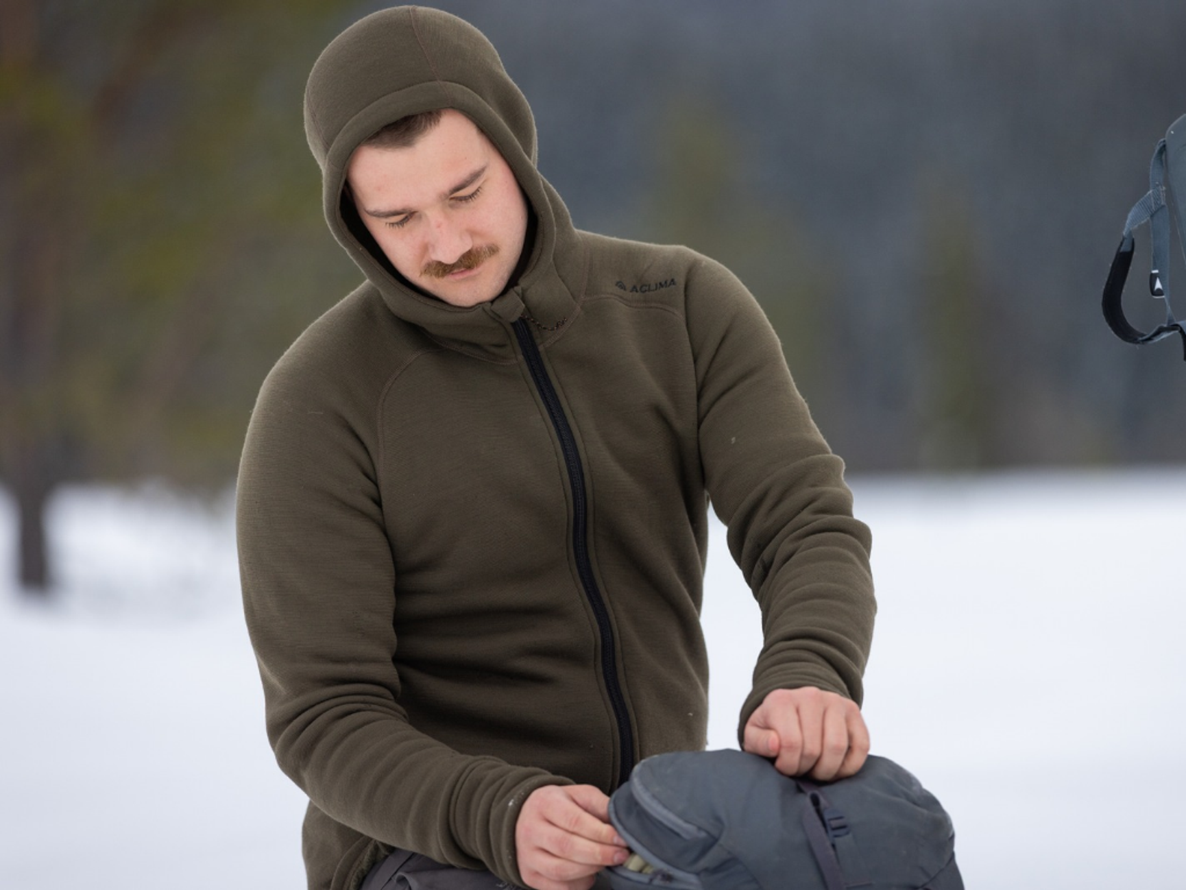 Aclima FleeceWool hooded jacket grønn herre