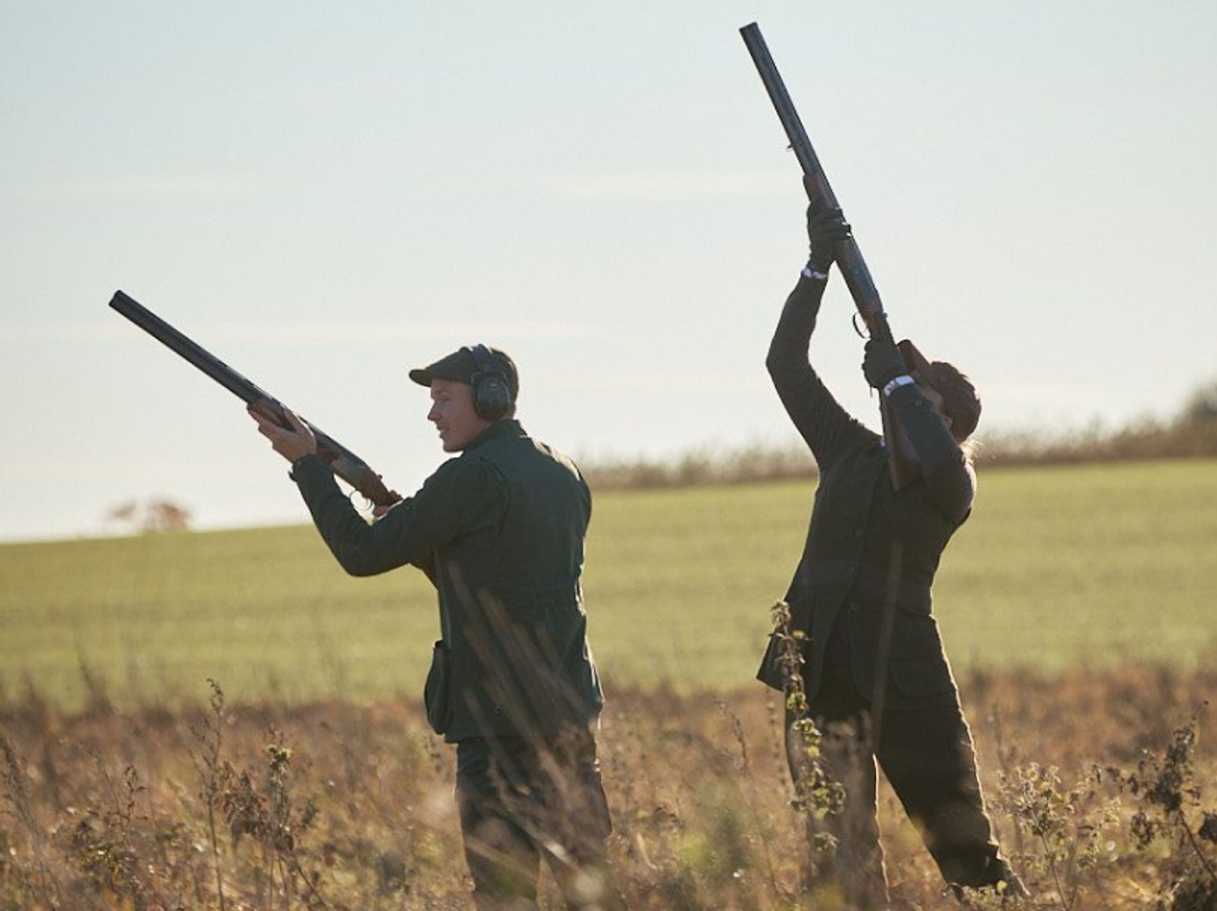 hagelskytte på ett fält