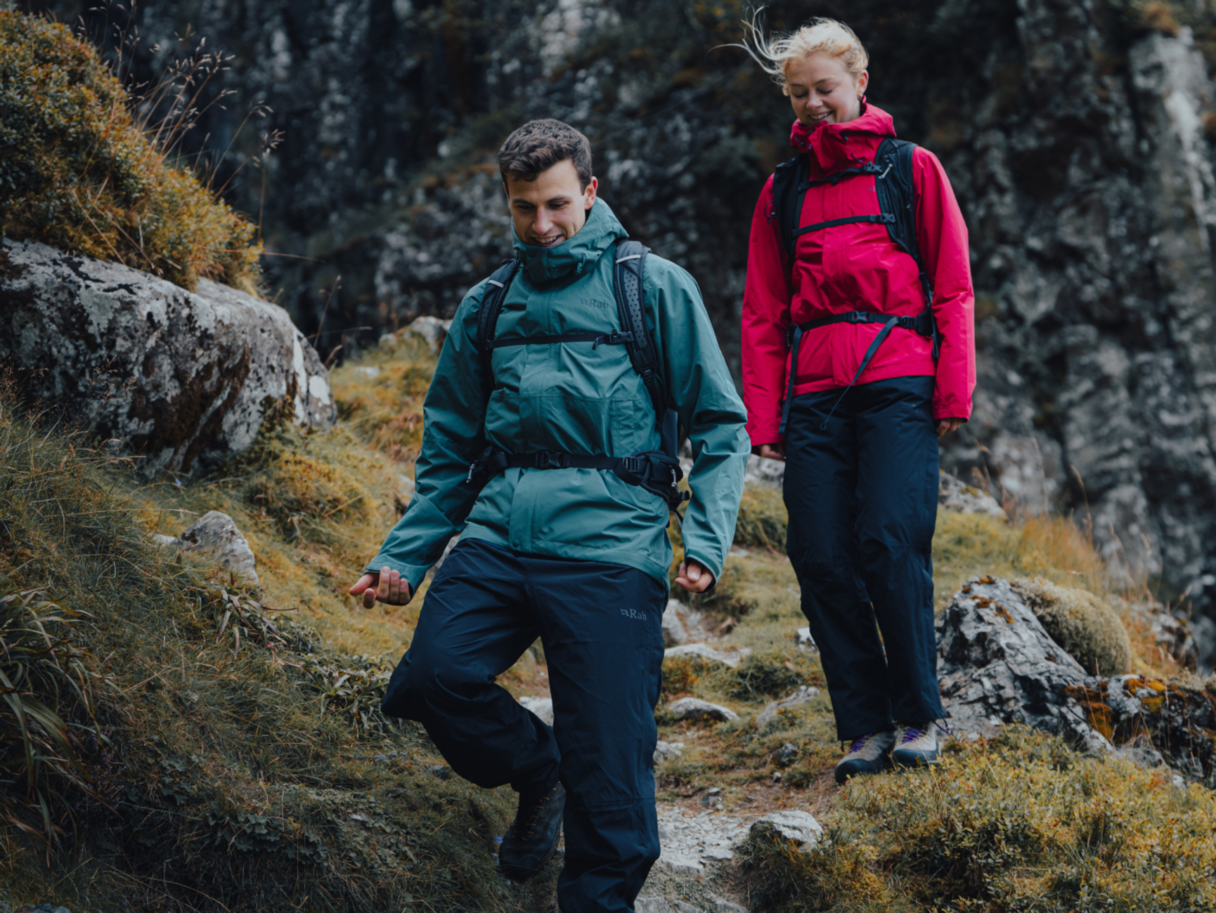 Hiking in mountains