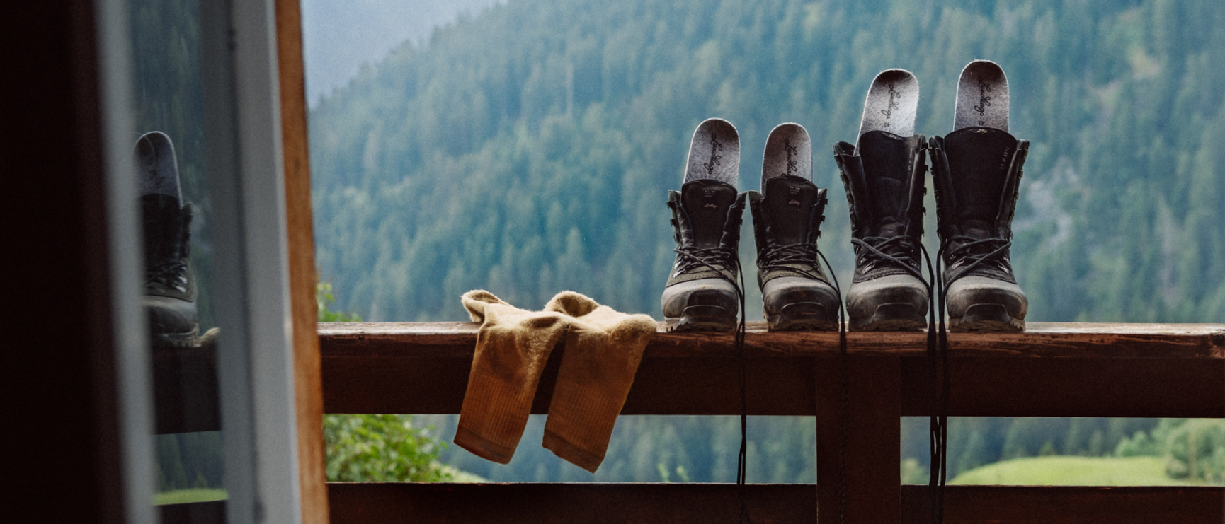 vandringskängor på tork