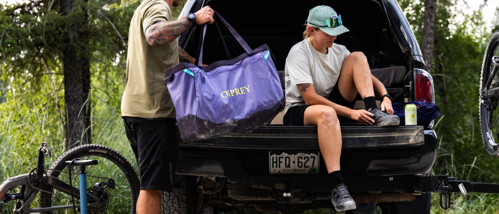 Man tying his shoes