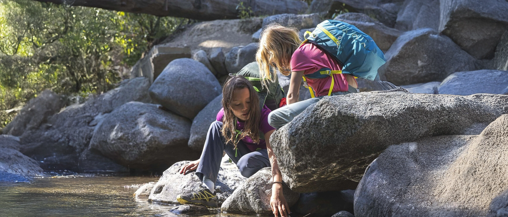 Kids playing by the river