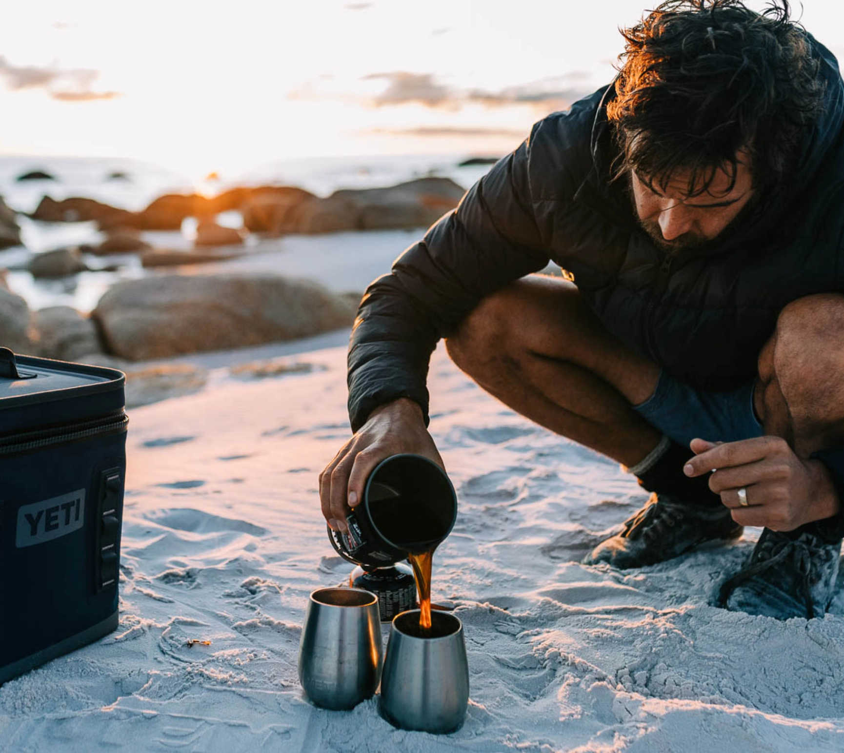 Man på en strand