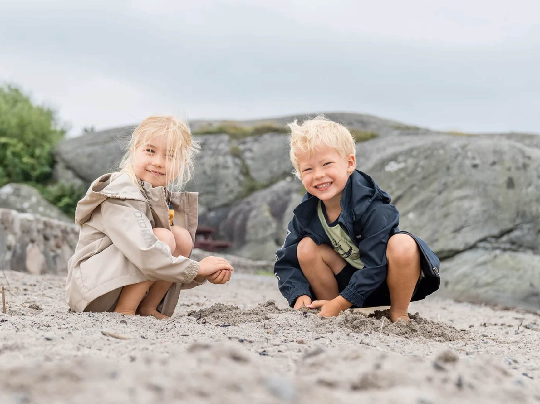 Kids playing on the beach