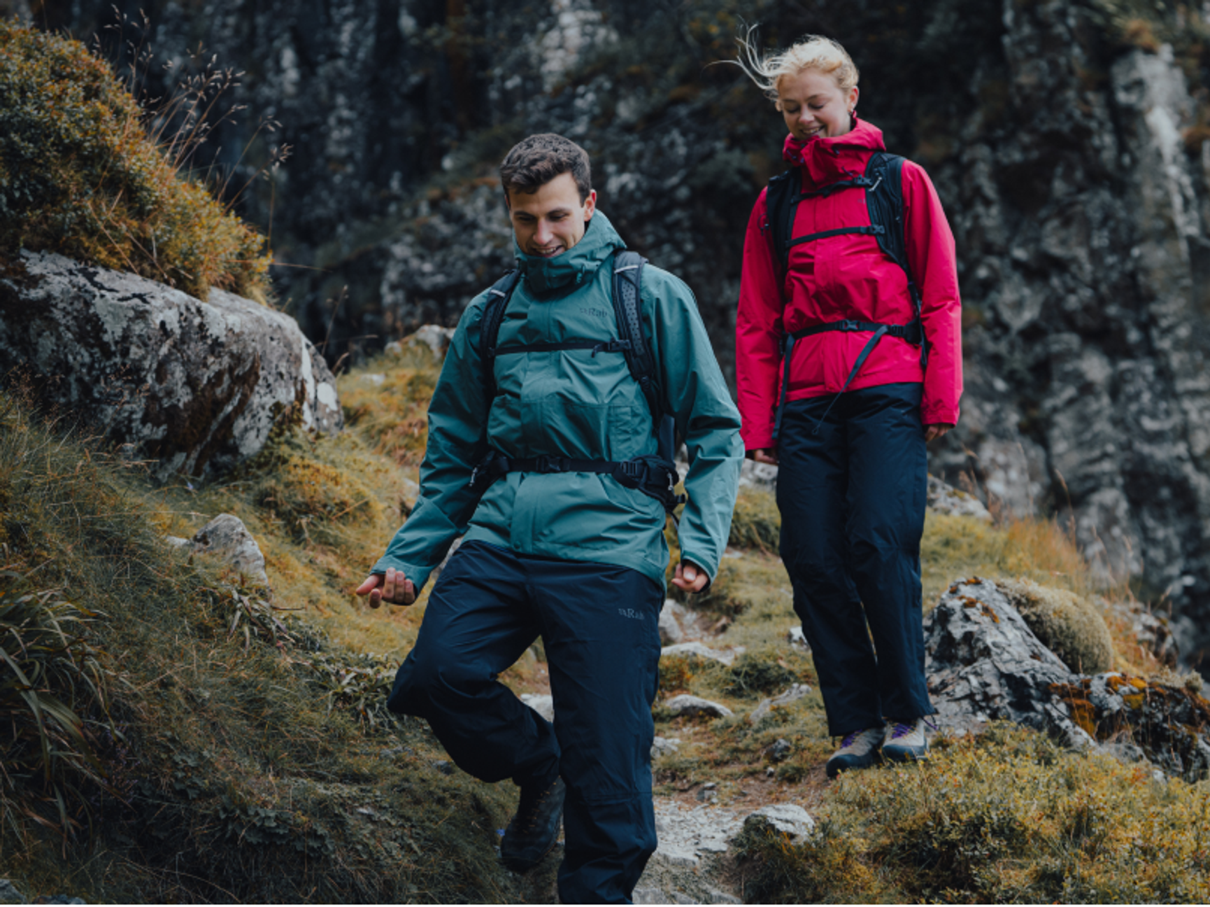 Hiking in mountains