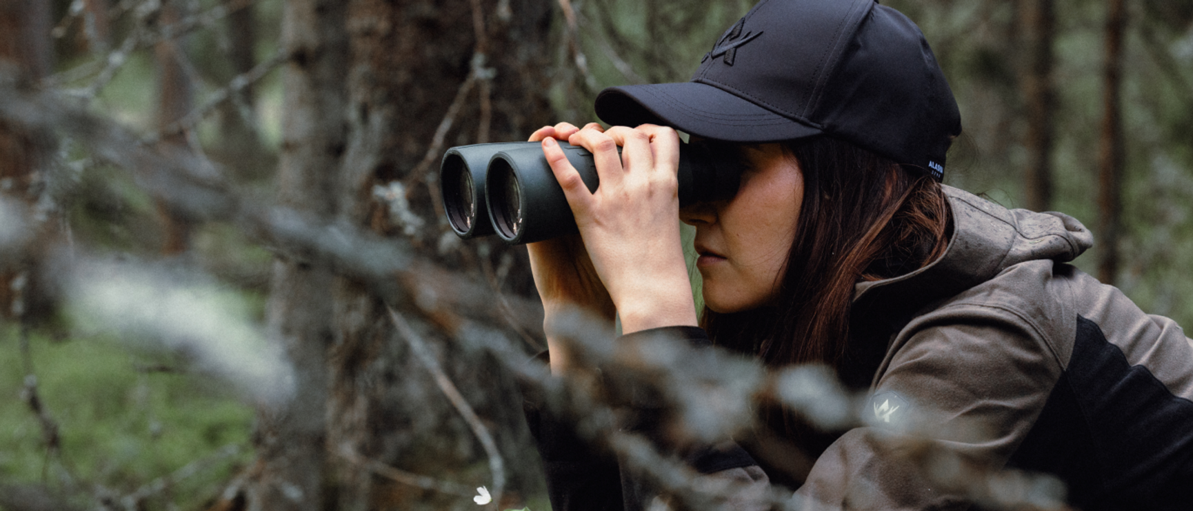 Woman with binoculars