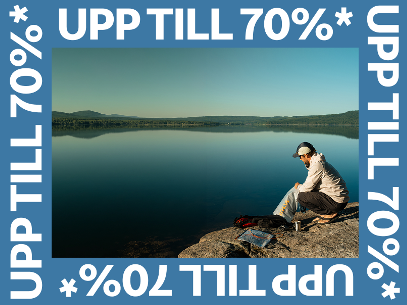 Fjällvandrare vid en sjö