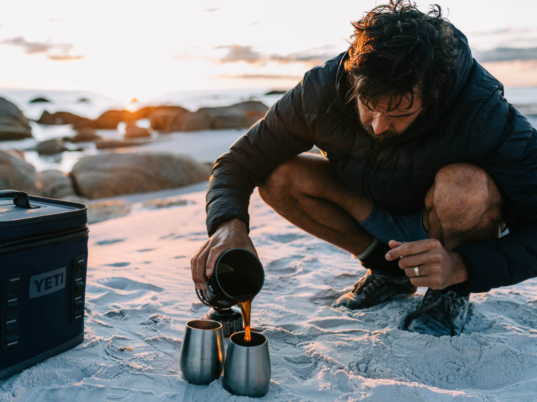 Man på en strand