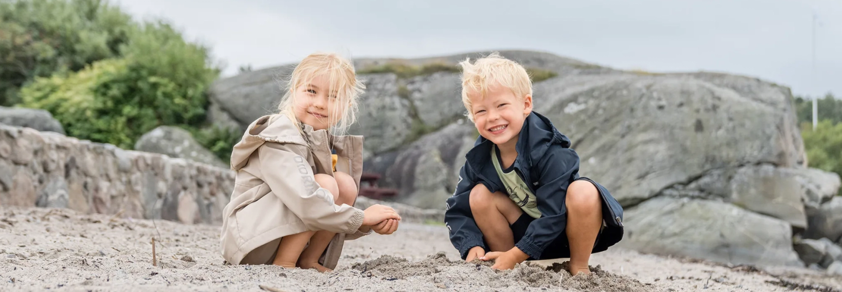 Kids playing on the beach