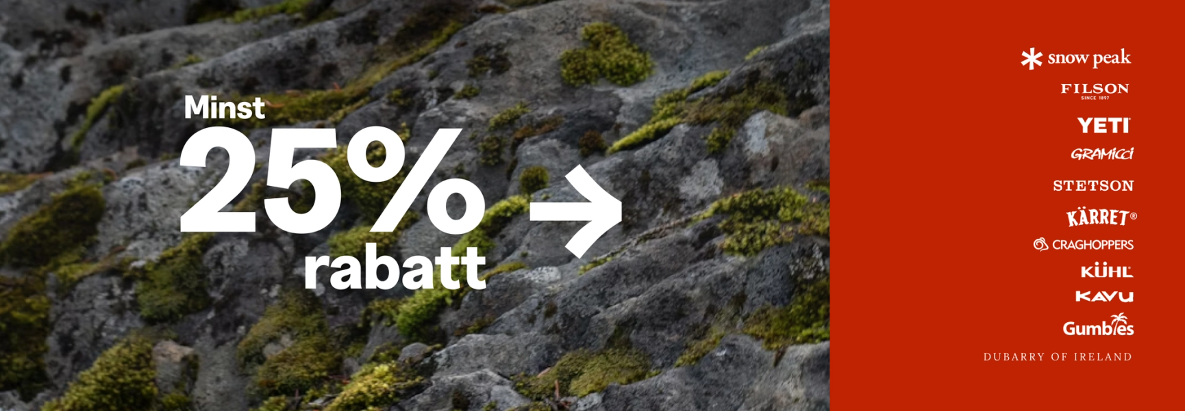 25% på brands