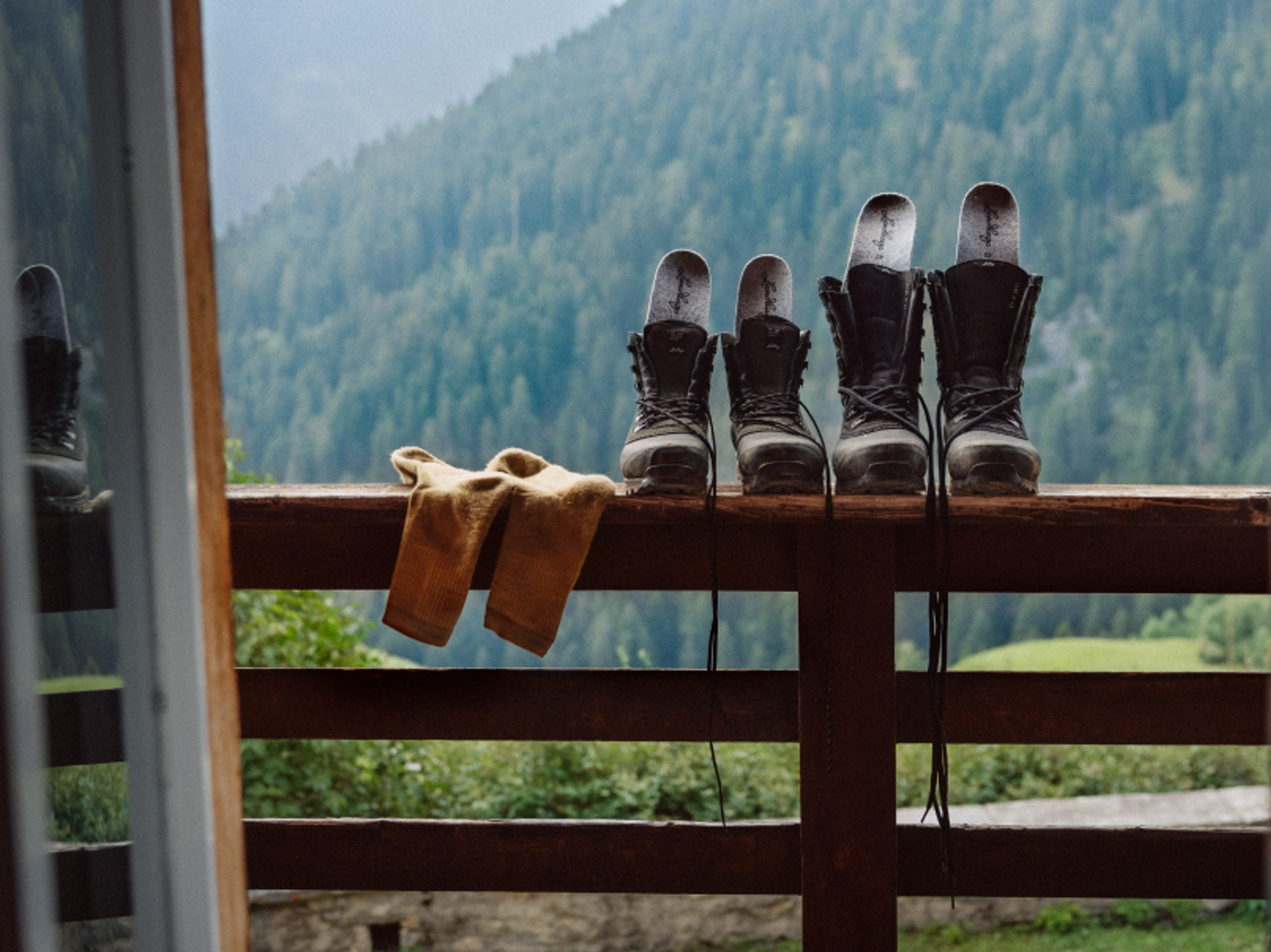 vandringskängor på tork