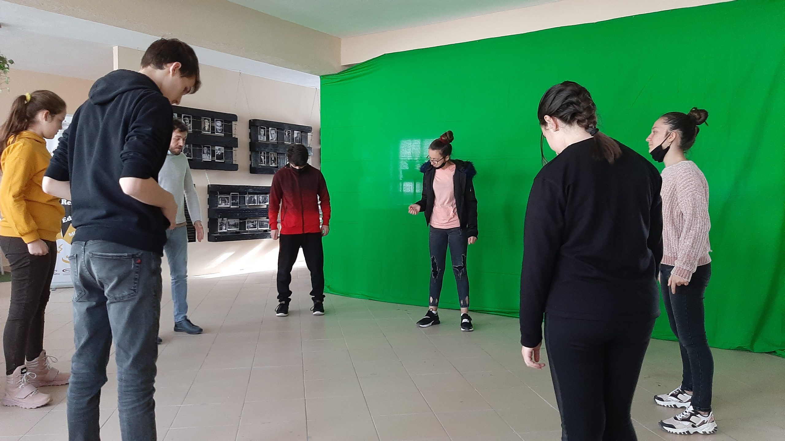 Rehearsal for staging the theatrical play "Apollo's Reeducation"