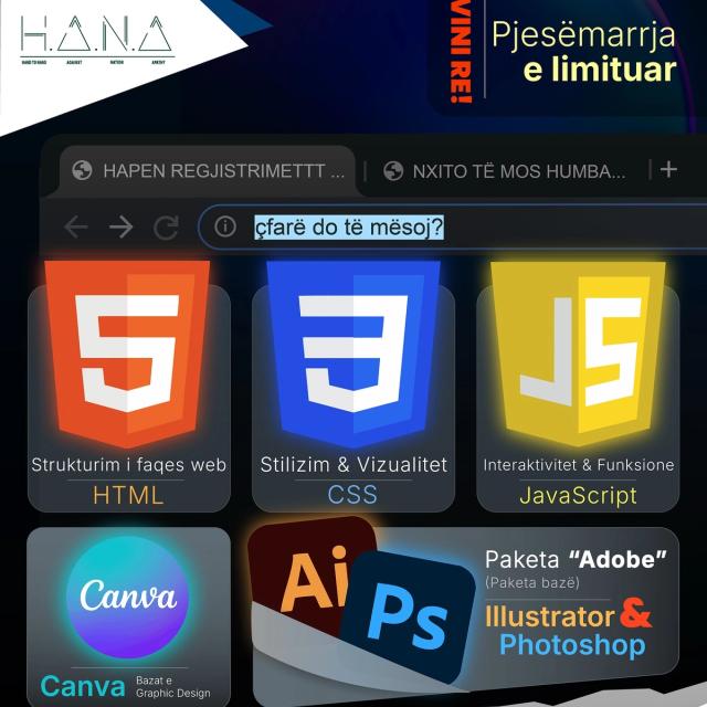 Meet Jetmir Shtjefni – Instructor of the Web & Graphic Design Course @ H.A.N.A Centre