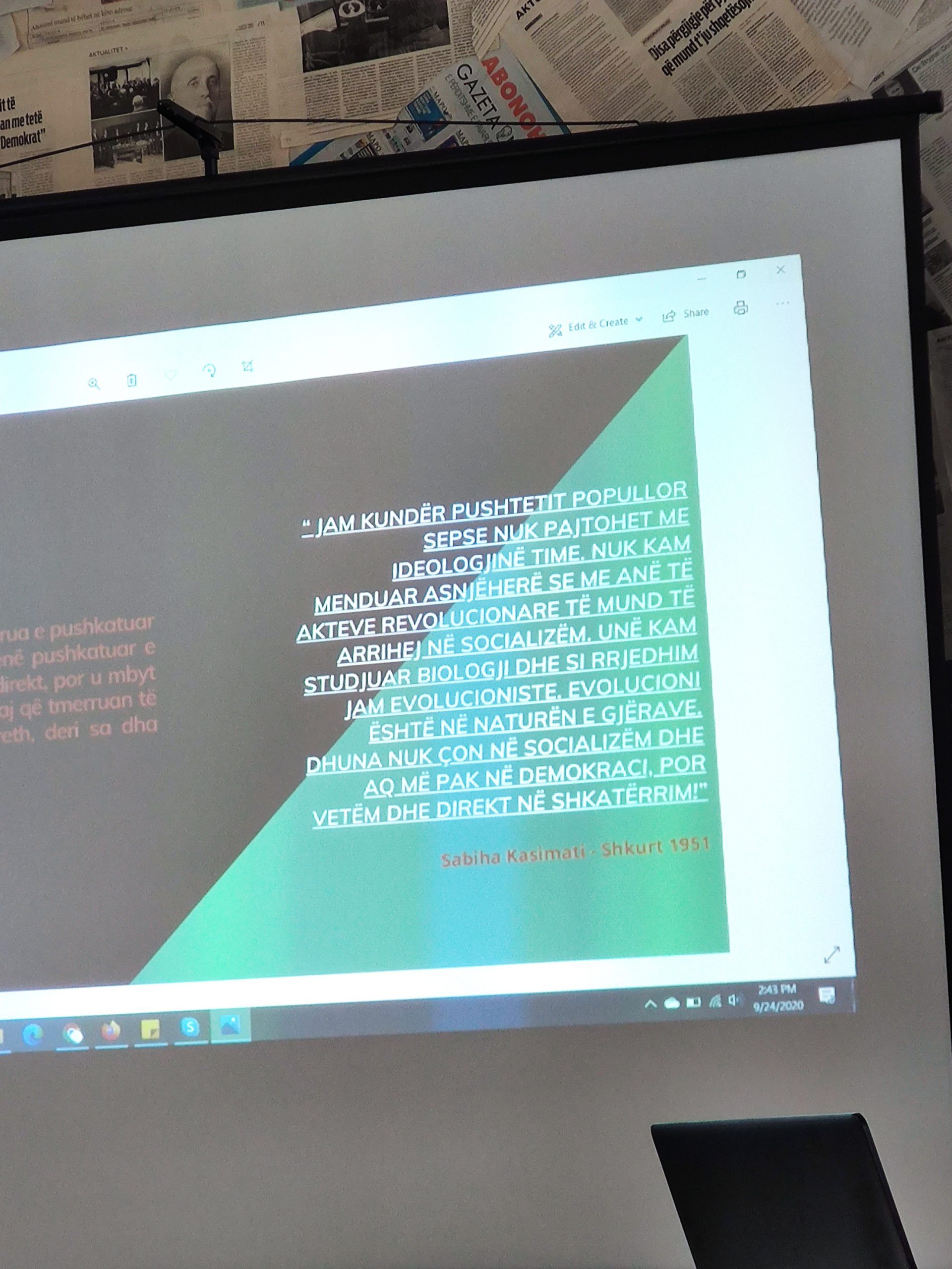 Acquaintance with the figure of Sabiha Kasimati as well as discussion on the Youth Law