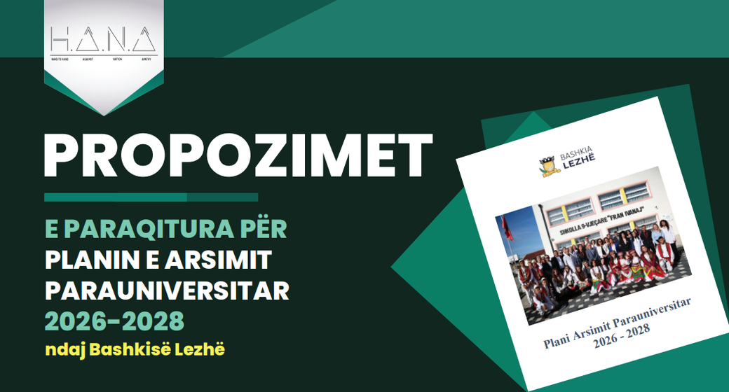 Plani i Arsimit Parauniversitar 2026-2028 / Qendra Rinore H.A.N.A. paraqet në publik propozimet e saj