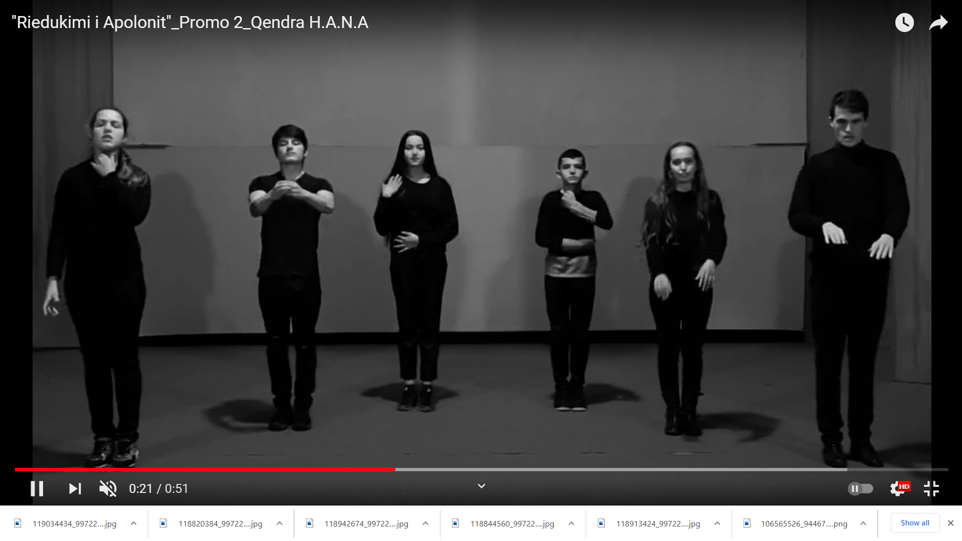 Shooting of the theatrical performance "Re-education of Apollo"