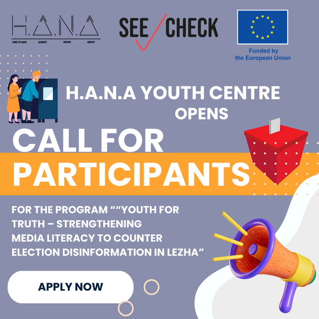 Call for Participation: Series (3) of Trainings on Media Education during Election Times || "Youth for Truth"