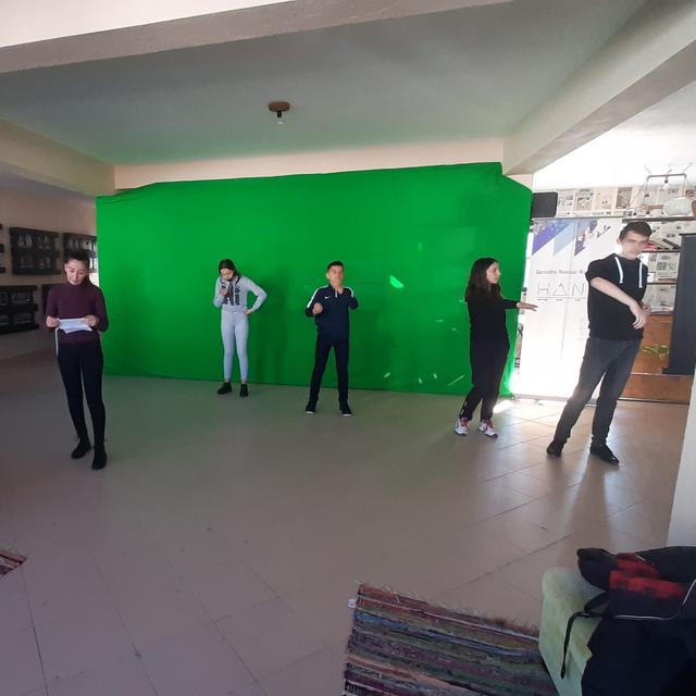 Rehearsal for staging the theatrical play "Apollo's Reeducation"