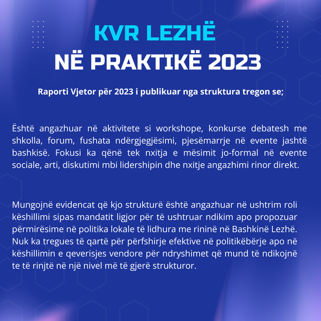 Reflections on the Role and Future of the Youth Council of Lezha (KVR)