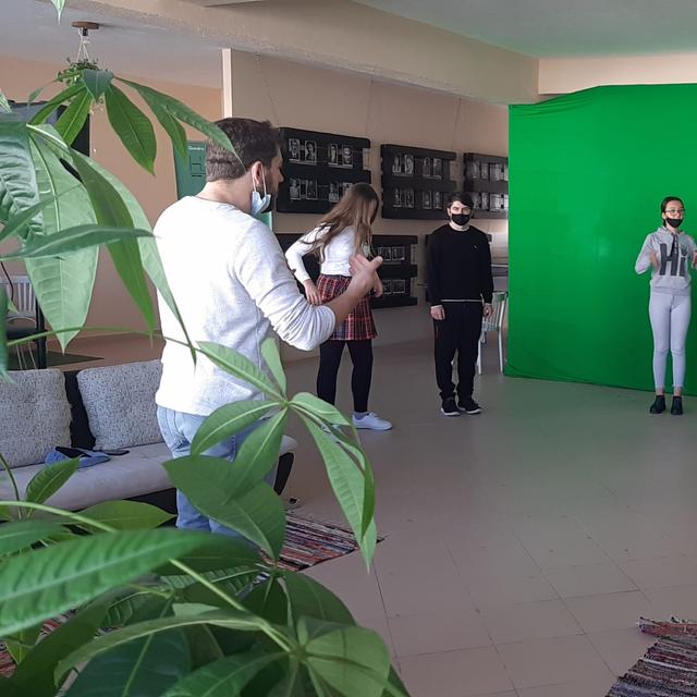 Rehearsal for staging the theatrical play "Apollo's Reeducation"