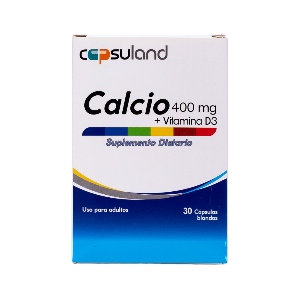 CALCIO 400 mg + VITAMINA D3 x 30 Softgels - Suplemento dietario certificado INVIMA