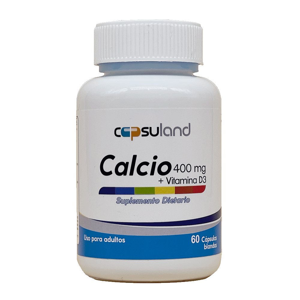 CALCIO 400 mg + VITAMINA D3 X 60 Softgels - Suplemento dietario certificado INVIMA