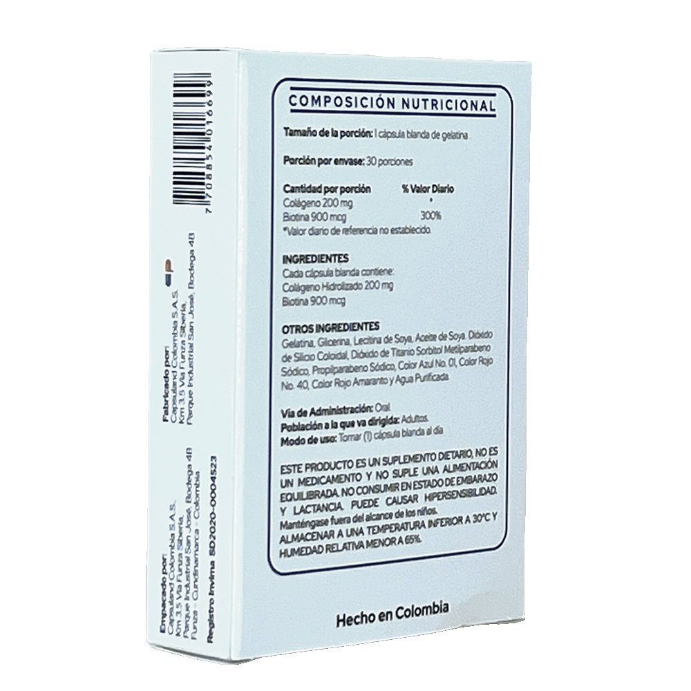 COLÁGENO 200 mg + BIOTINA 900 mcg miniatura 5