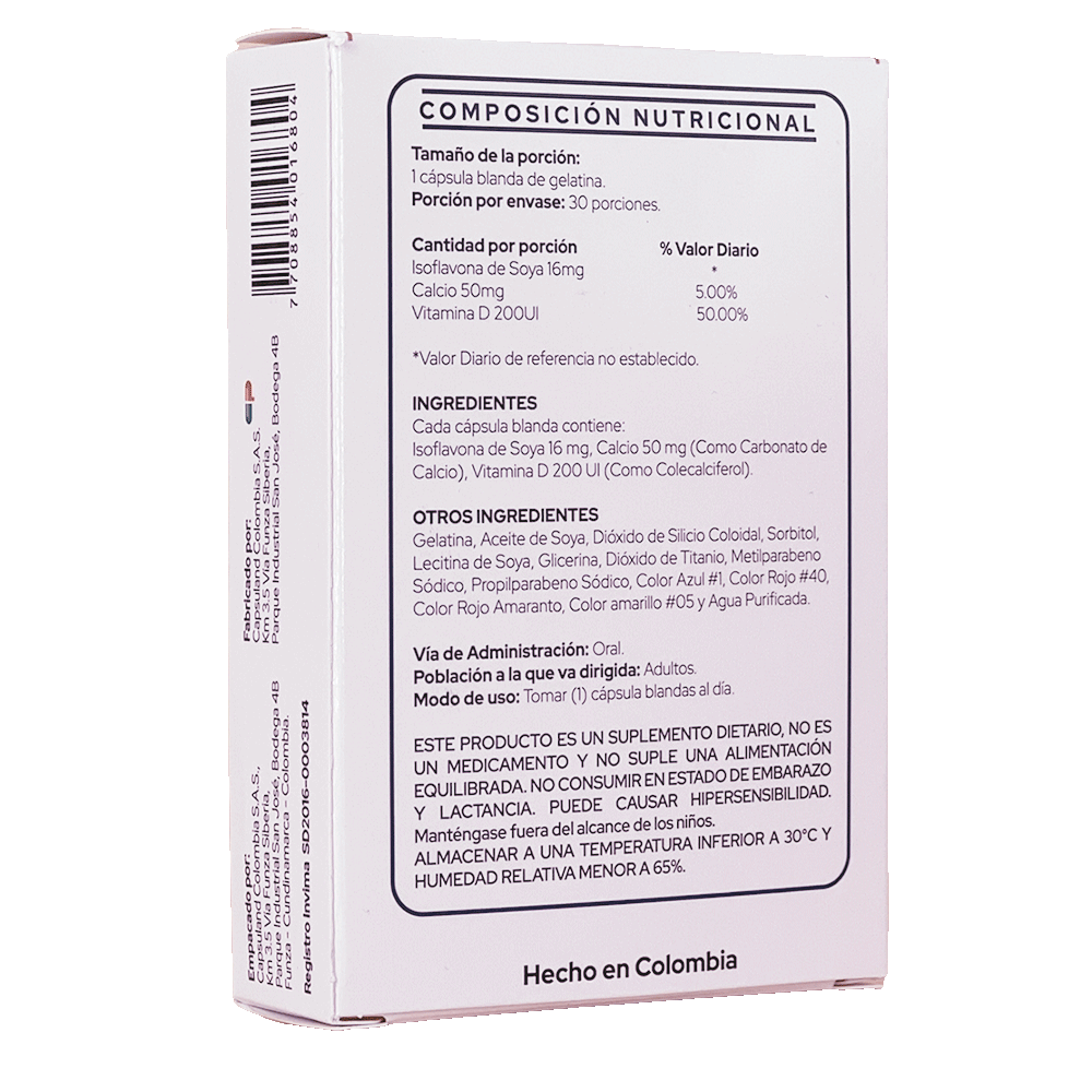 ISOFLAVONA DE SOYA 16 mg + CALCIO + VITAMINA D3 miniatura 5