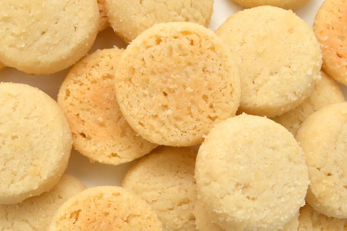 Shortbread butter biscuits arranged on a board