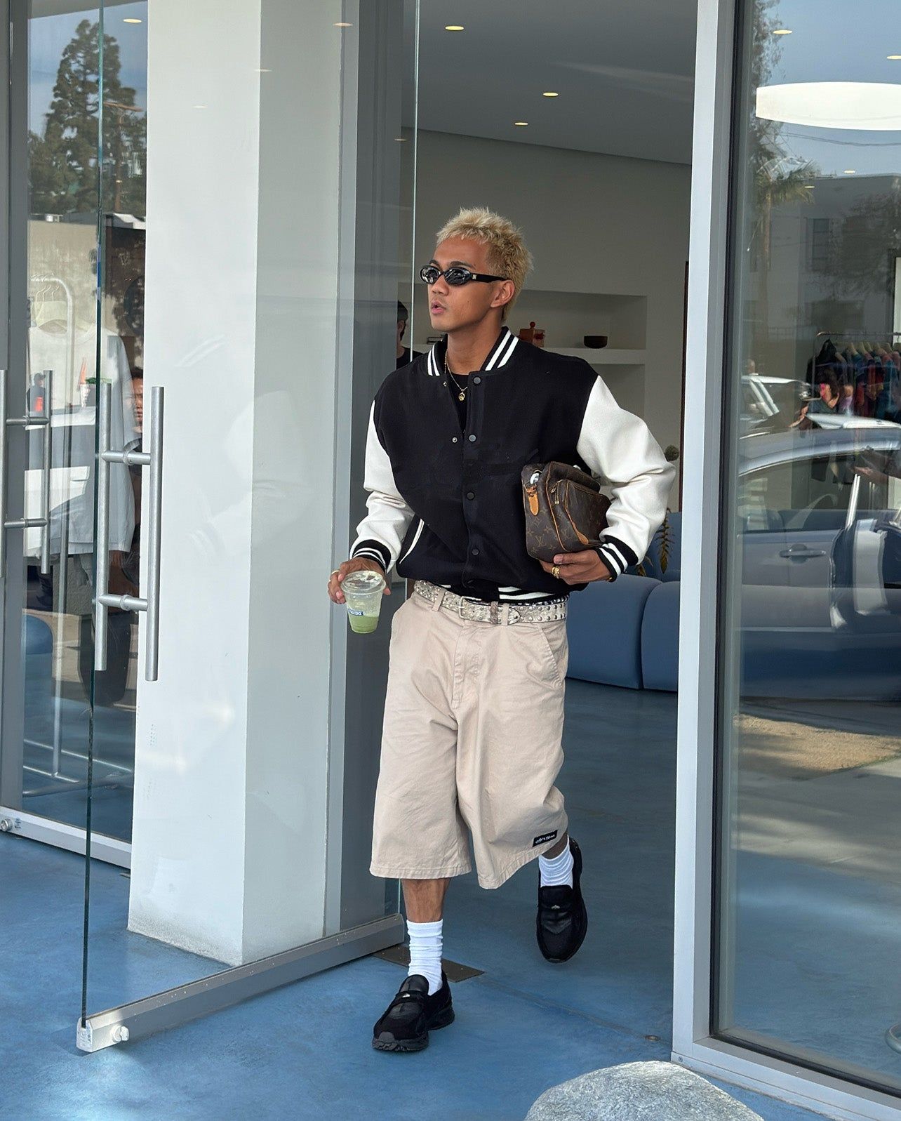 Letterman Jacket + Baggy Twill Shorts