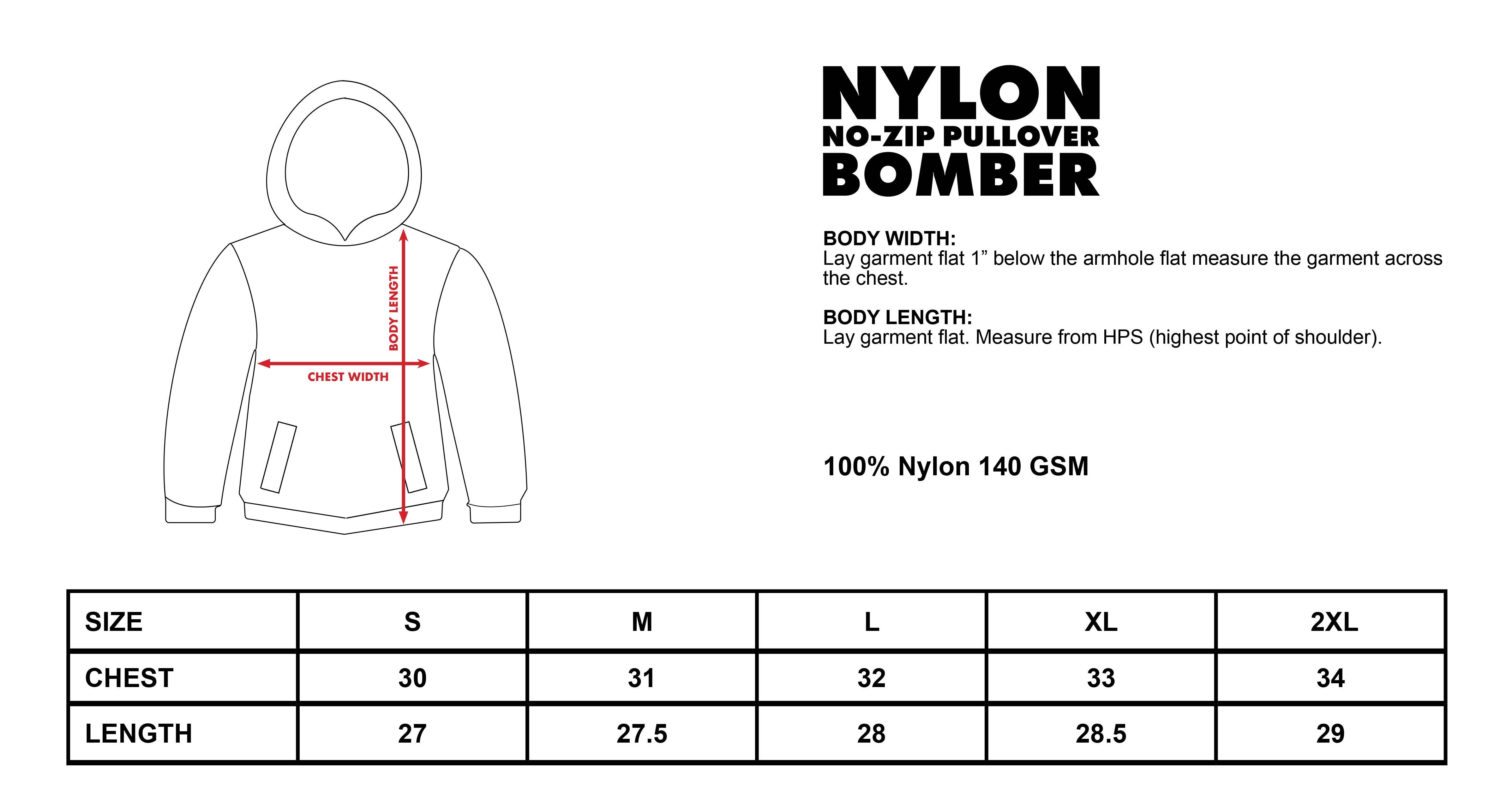 Nylon No-Zip Pullover Bomber | Shaka Wear