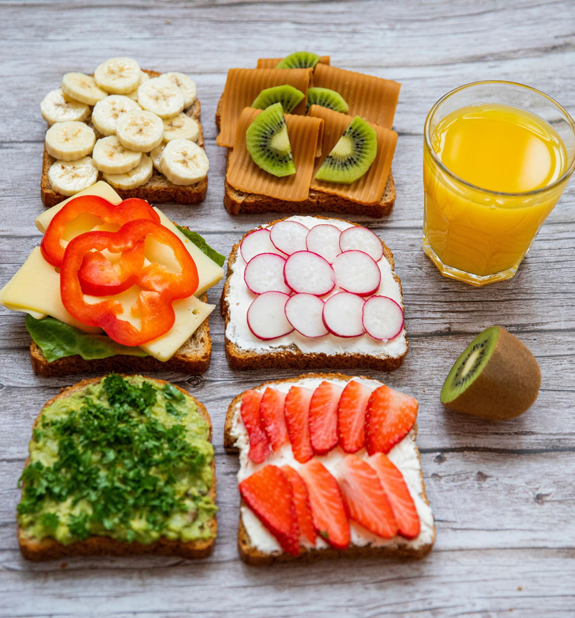 Frokost med frukt og grønt