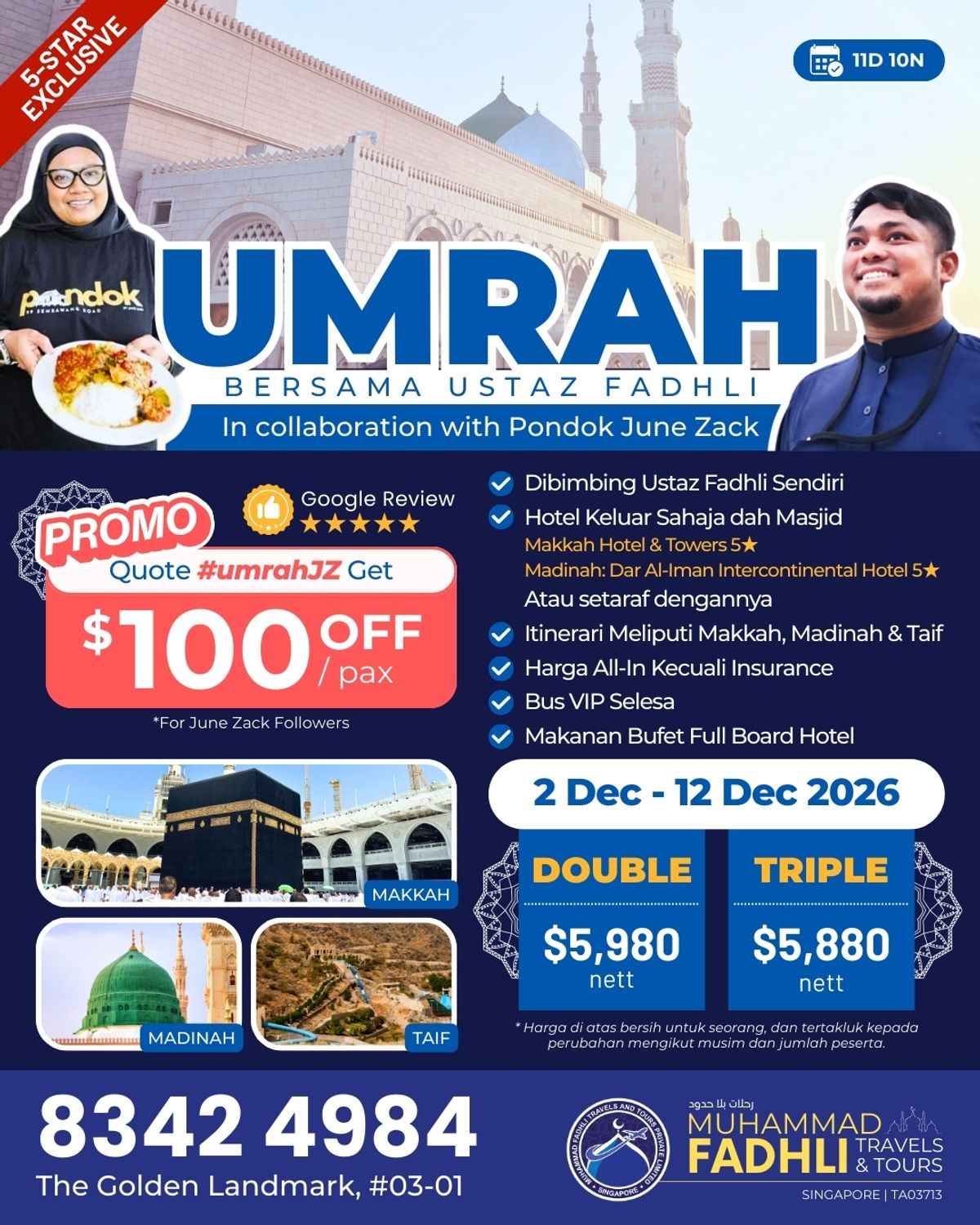 11 Days Umrah PREMIUM (MFT261202) brochure preview