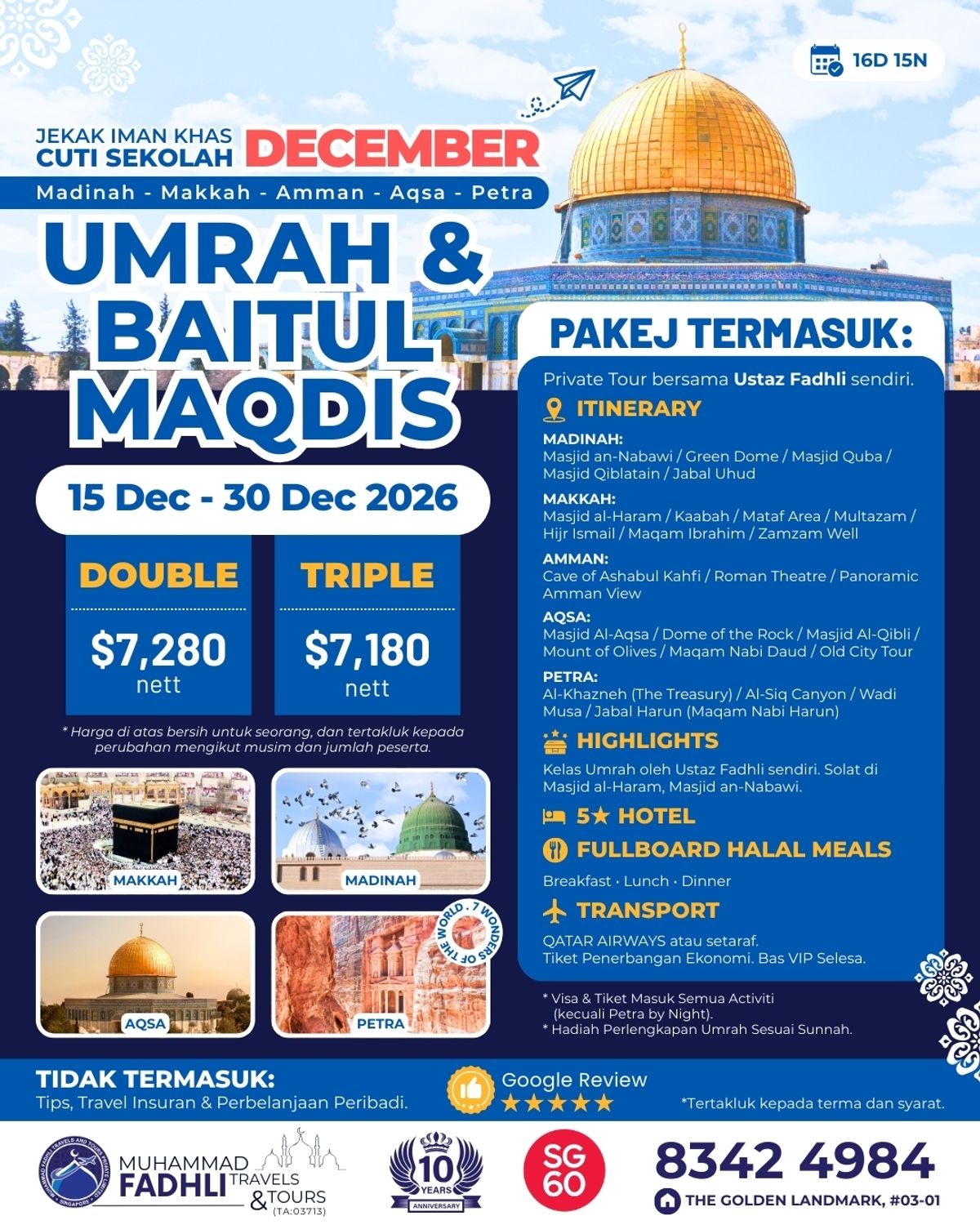 16 Days Umrah & Aqsa (MFT261215) brochure preview