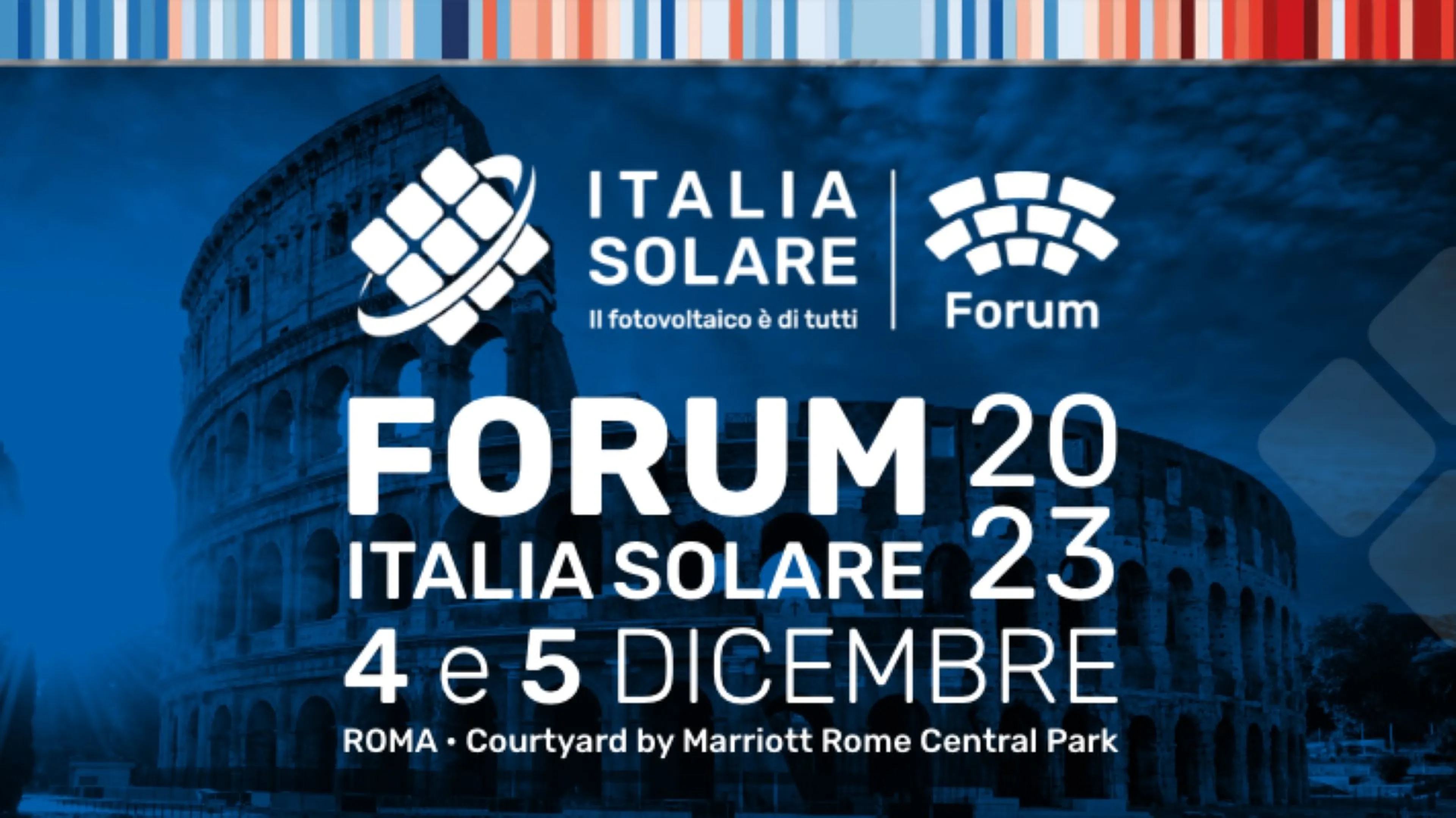 Locandina del Forum di Italia Solare del 4 e 5 dicembre 2023