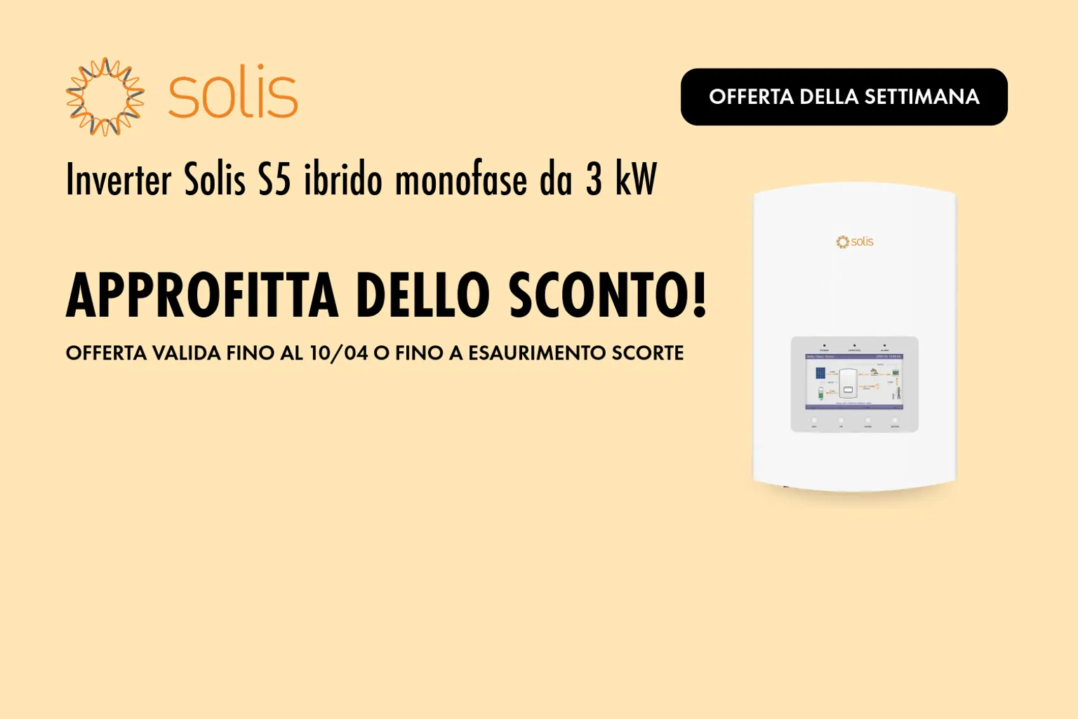Offerta Solis S5 monofase da 3kW
