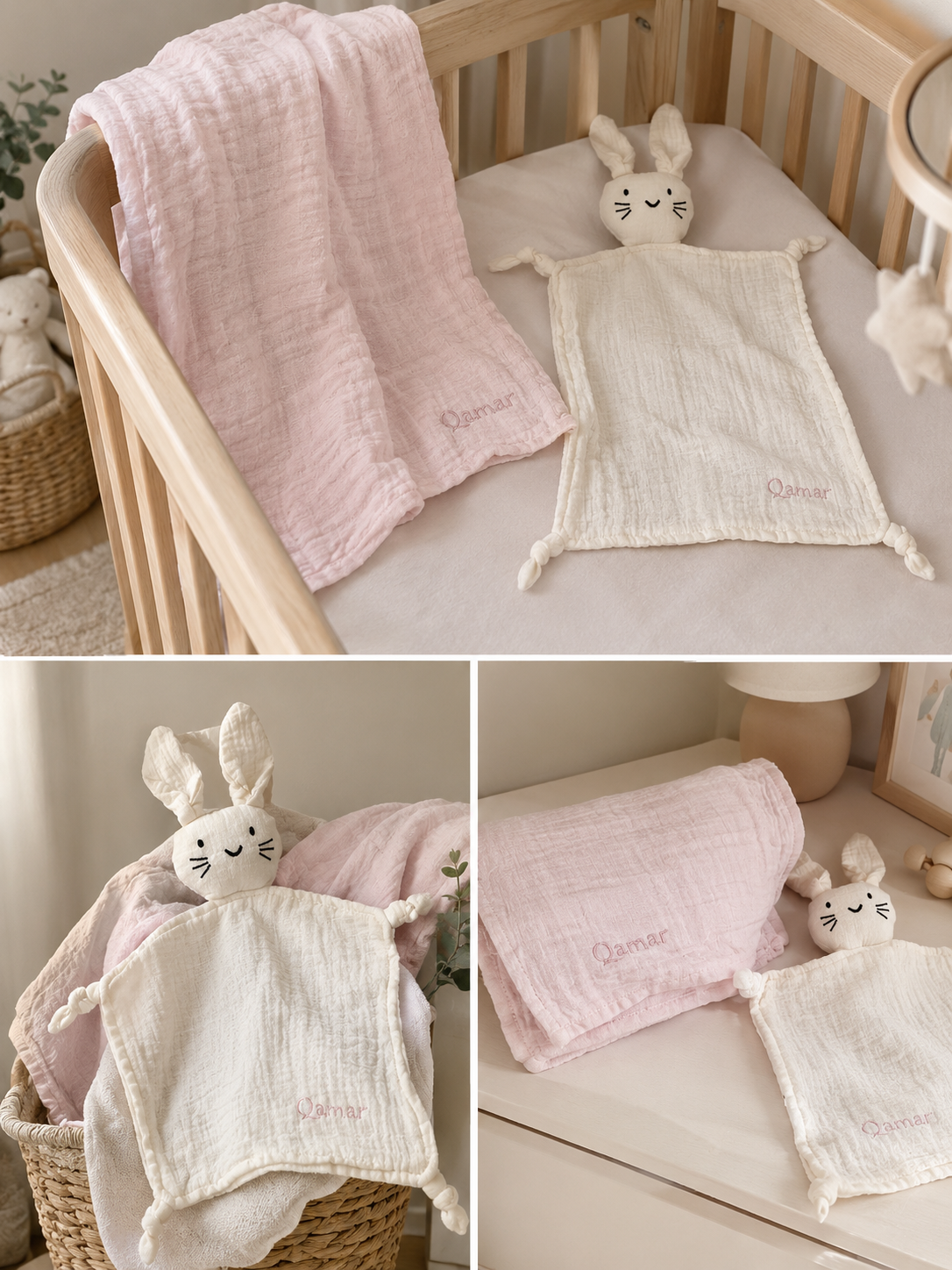 personalized organic baby lovey and baby cover