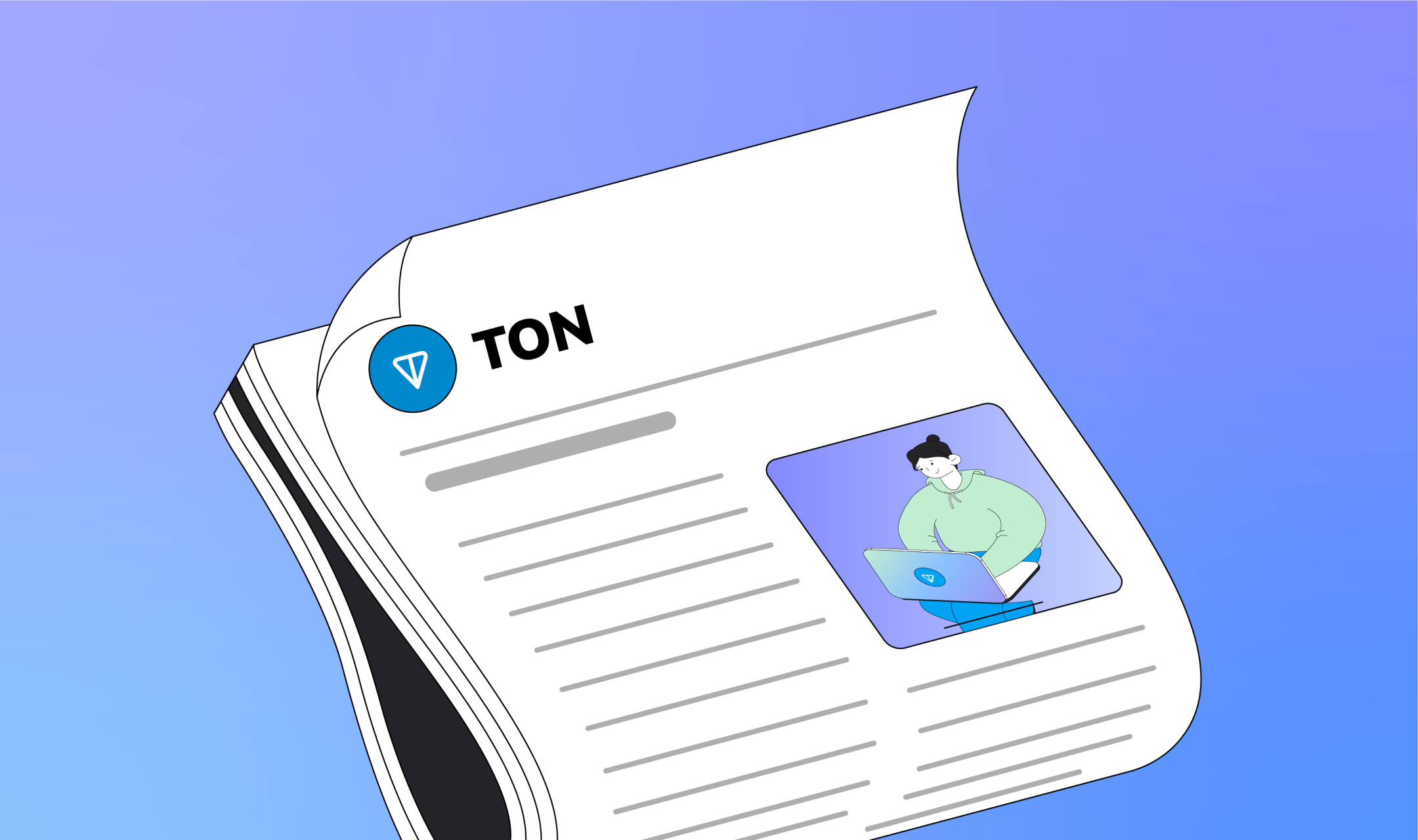 A newspaper called TON drawn in a cartoonish style on a gradient backgroundA newspaper called TON drawn in a cartoonish style on a gradient backgroundA newspaper called TON drawn in a cartoonish