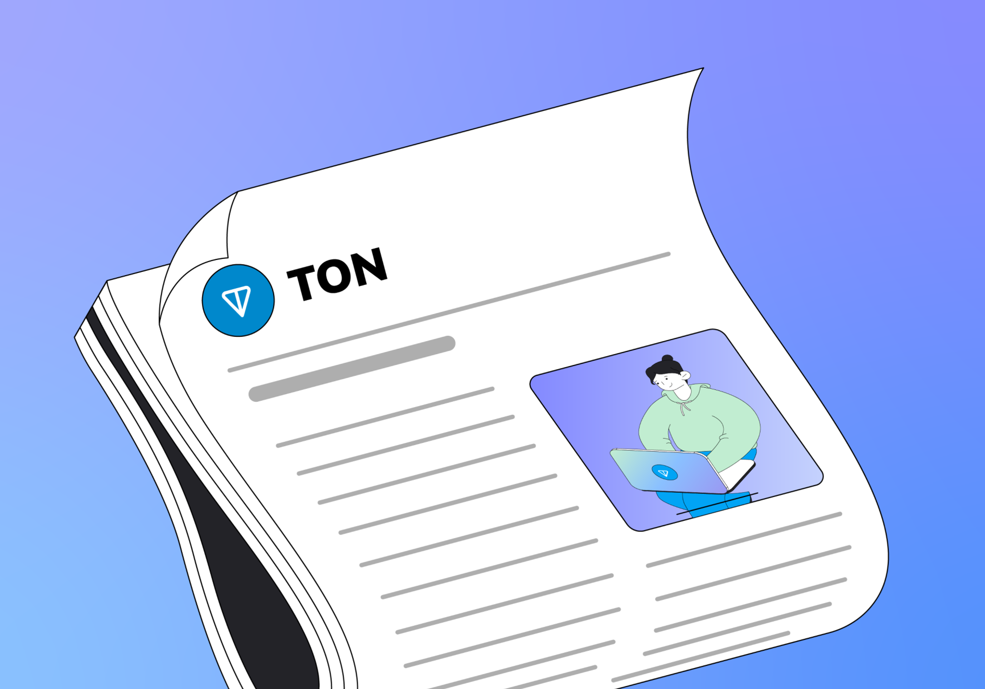 A newspaper called TON drawn in a cartoonish style on a gradient backgroundA newspaper called TON drawn in a cartoonish style on a gradient backgroundA newspaper called TON drawn in a cartoonish